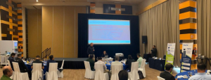 Teradyne engineer presenting on Boundary Scan during the first Technical Seminar in Mexico