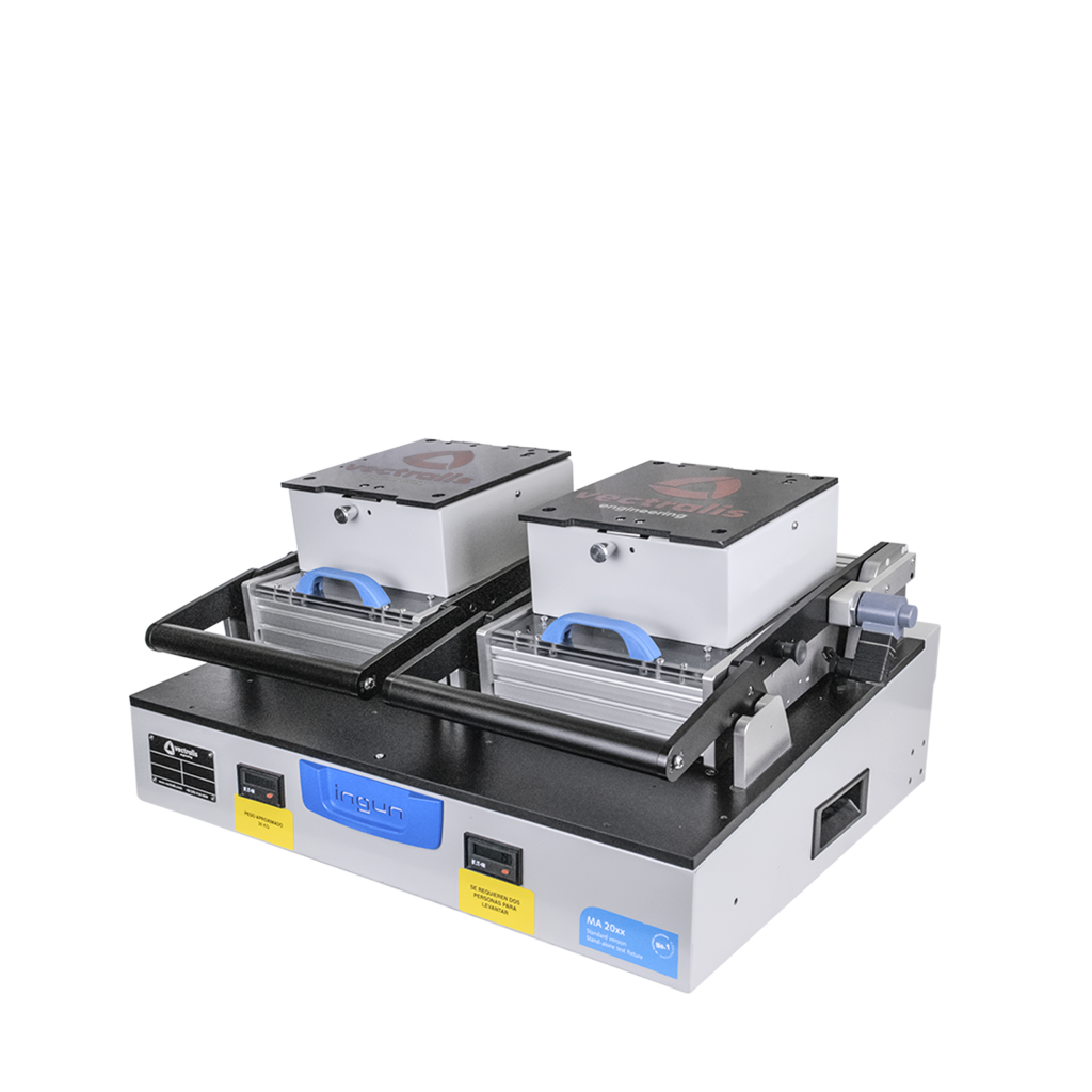 Closed Ingun fixture used for current, voltage, and LED testing in consumer electronics