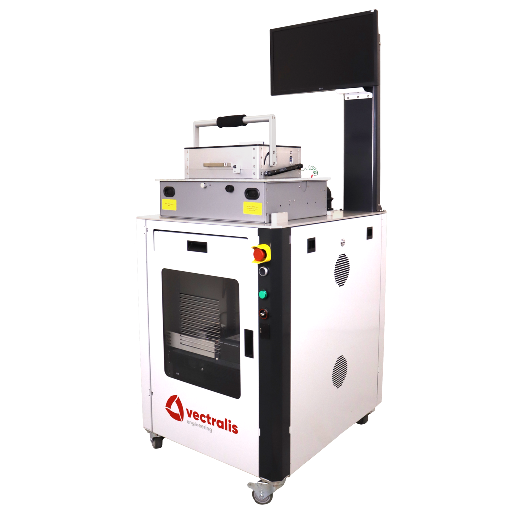 Vectralis testing equipment with integrated V|box and fixture for current and voltage testing