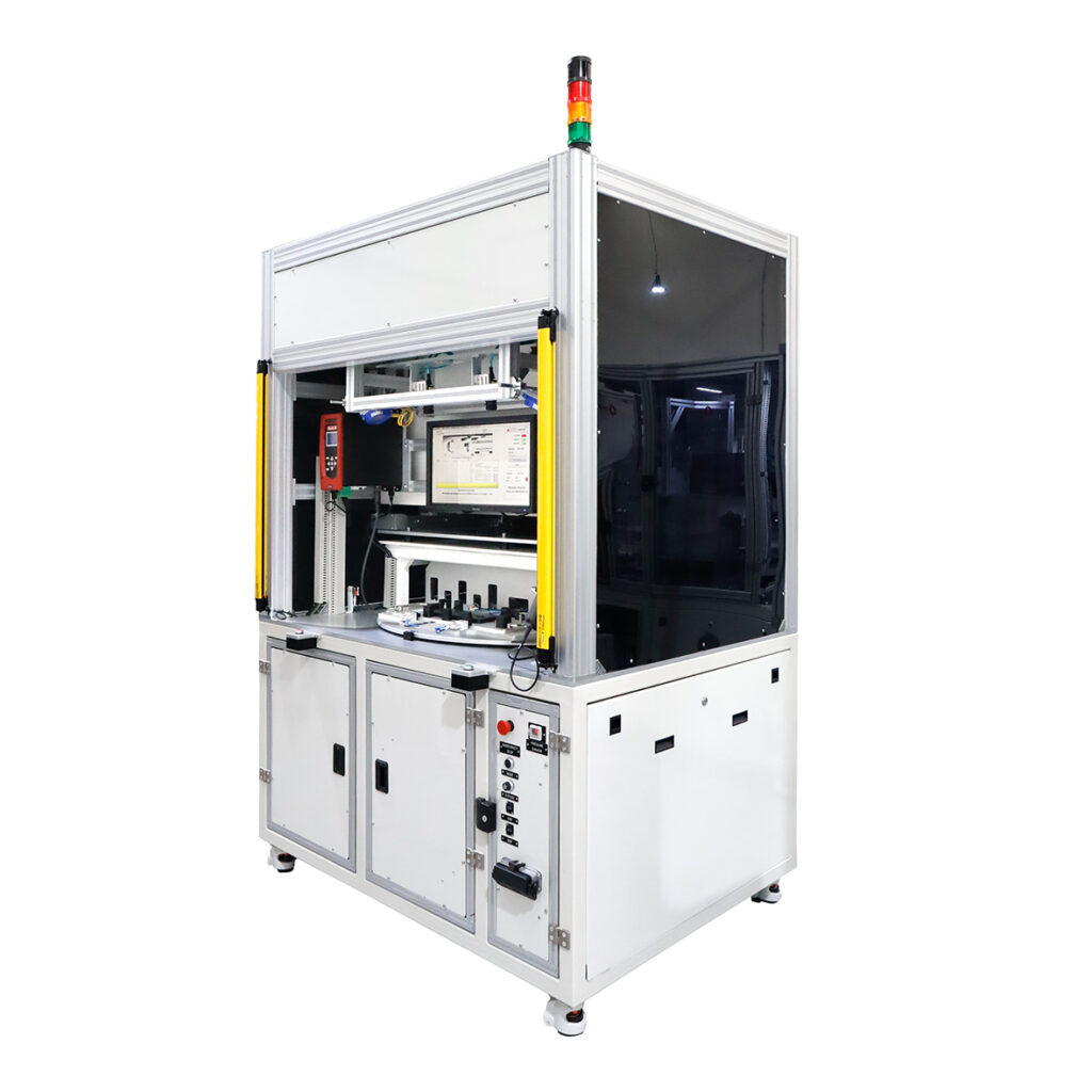 Vectralis Baumann semi-automated assembly machine with rotary-table workflow, designed and built in Guadalajara, Jalisco