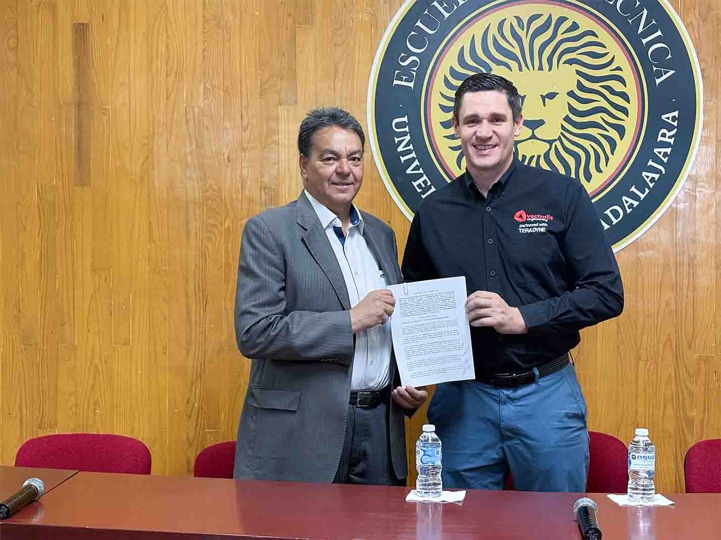 Vectralis signing a material donation agreement with a university